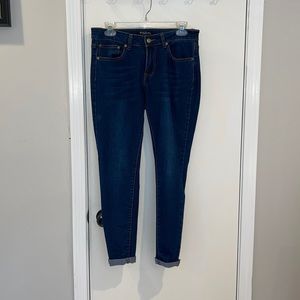 Baccini Dark Denim Cuffed Ankle Skinny Jeans